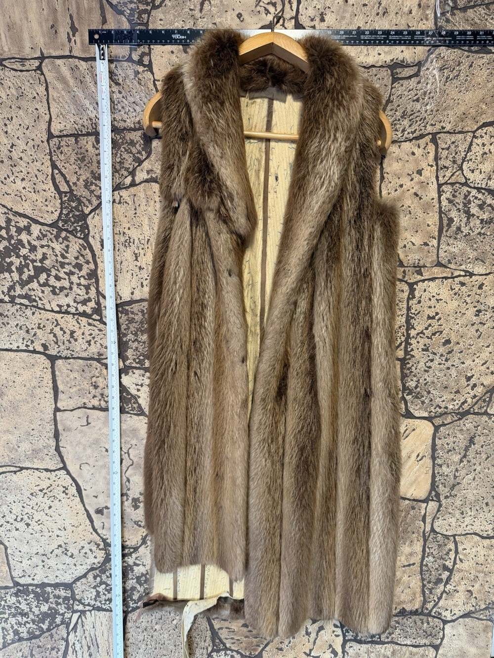 Vintage Brown Beaver Fur Coat Cutter Craft Pelts Upcycle DIY Damaged